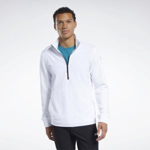 Bluza Męskie Reebok Speedwick Quarter-Zip Top Białe/Czarne PL 13CILEM